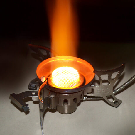 fire of camping gas stove