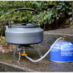 outdoor stove connecting with butane cylinder